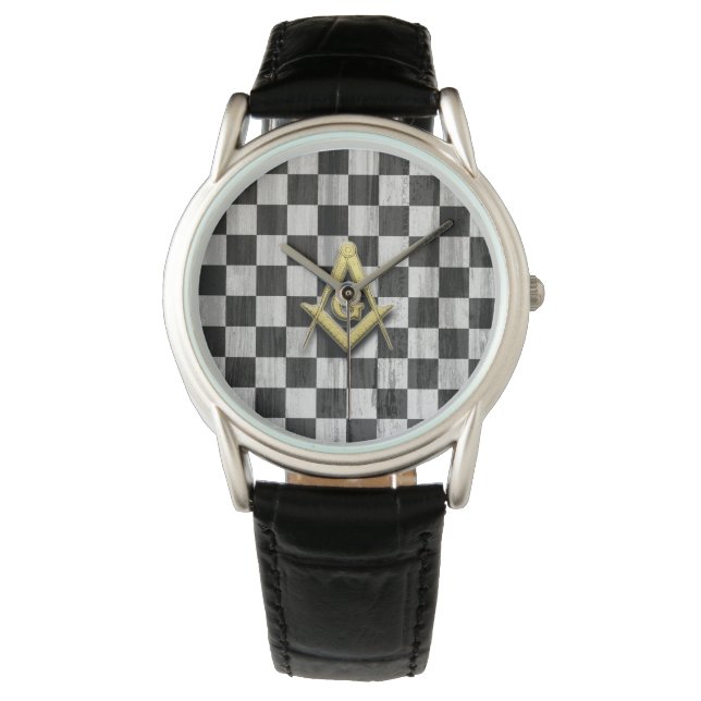 Montre Compasse et chèques carrés (devant)