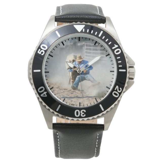 Montre Compétition de lutte de Steer Rodeo Western Hommes (devant)