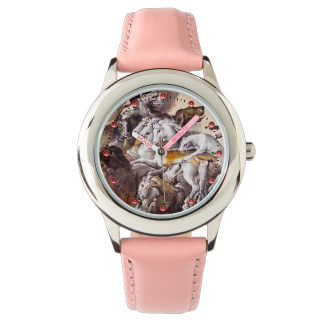 MONTRE COMPOSITION AVEC DES ANIMAUX, CHEVAUX D'ÉLEVAGE, C (devant)