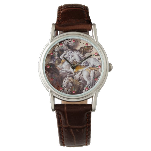 MONTRE COMPOSITION AVEC DES ANIMAUX, CHEVAUX D'ÉLEVAGE, C (devant)
