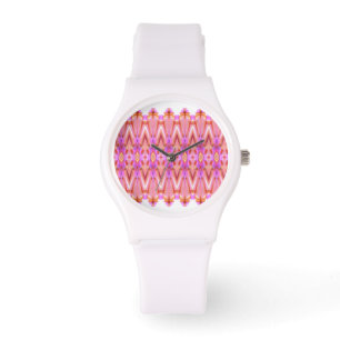 Montre Concepteur à motifs rose fille