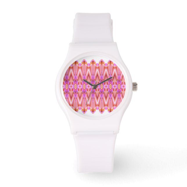 Montre Concepteur à motifs rose fille (Recto)