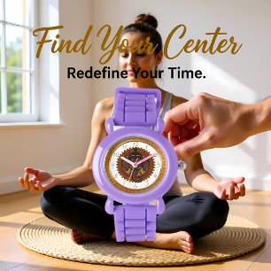 Montre Conception adorable d'éléphant de mandala métallis