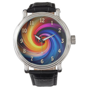 Montre Conception colorée de la spirale arc-en-ciel