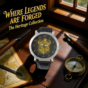 Montre Conception complexe d'un bison avec un Casquette