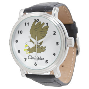 Montre Conception d'aigle chauve personnalisée