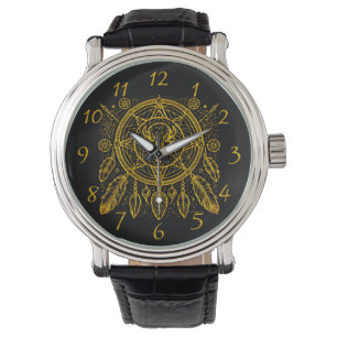 Montre Conception de bison avec plumes et Motifs géométri