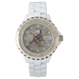 Montre Conception de cow-girl de rodéo de course de baril