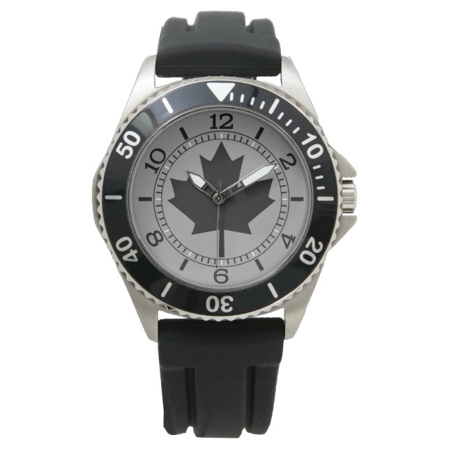 Montre Conception de la feuille d'érable noire canadienne (devant)