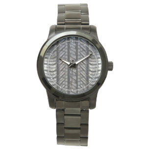 Montre Conception de la texture du fil en caoutchouc noir