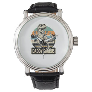 Montre Conception de t-shirt de dinosaure rétro Papa Saur
