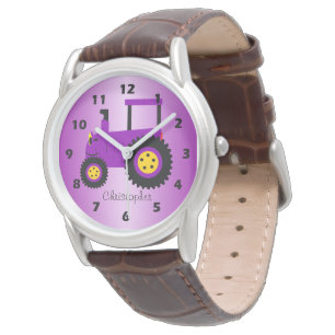 Montre Conception de tracteur violet personnalisée