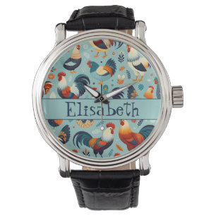 Montre Conception du poulet et du coq Personnaliser