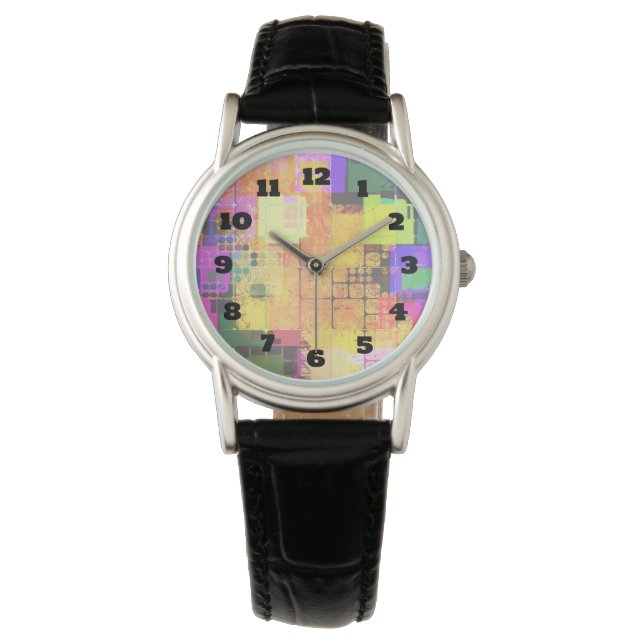 Montre Conception géométrique et multicolore (devant)