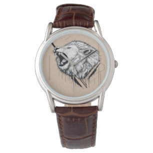 Montre Conception Premium Tête de Lion