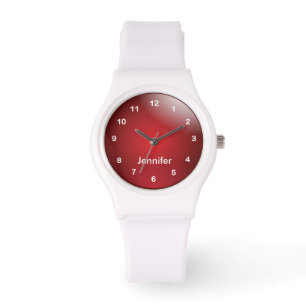 Montre Conception rouge sportive personnalisée