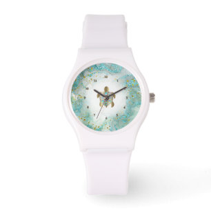 Montre Conception turquoise des tortues de mer
