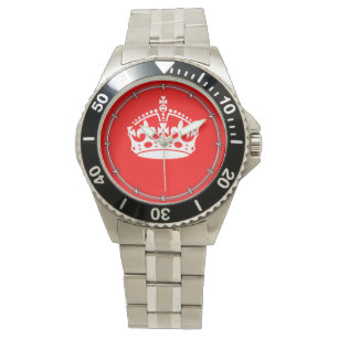 Montre CONSERVER LA COURONNE CALME au décor rouge