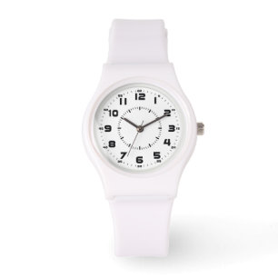 montre contemporaine blanche