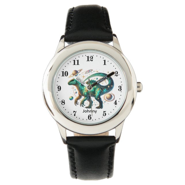 Montre Cool Boys Cosmic Dinosaur add name Watch  (devant)