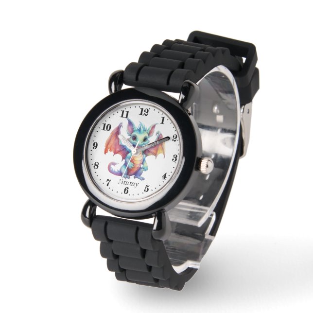 Montre Cool boys dragon ajouter nom (Angle)
