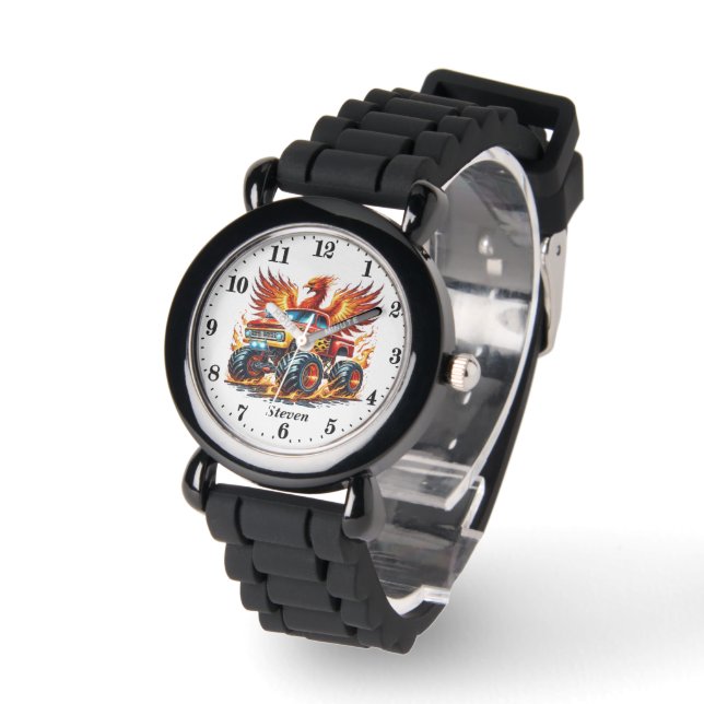 Montre Cool boys monster truck ajouter nom (Angle)