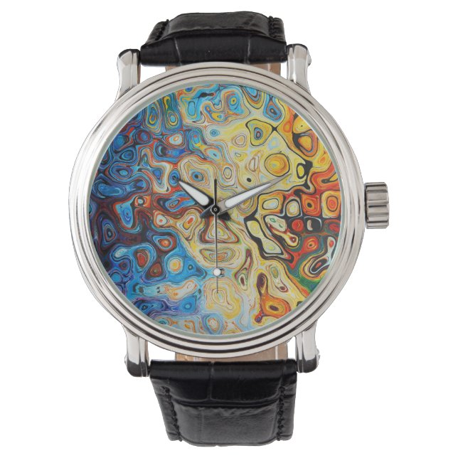 Montre Cool coloré Surreal Abstrait Psychedelic Art (devant)
