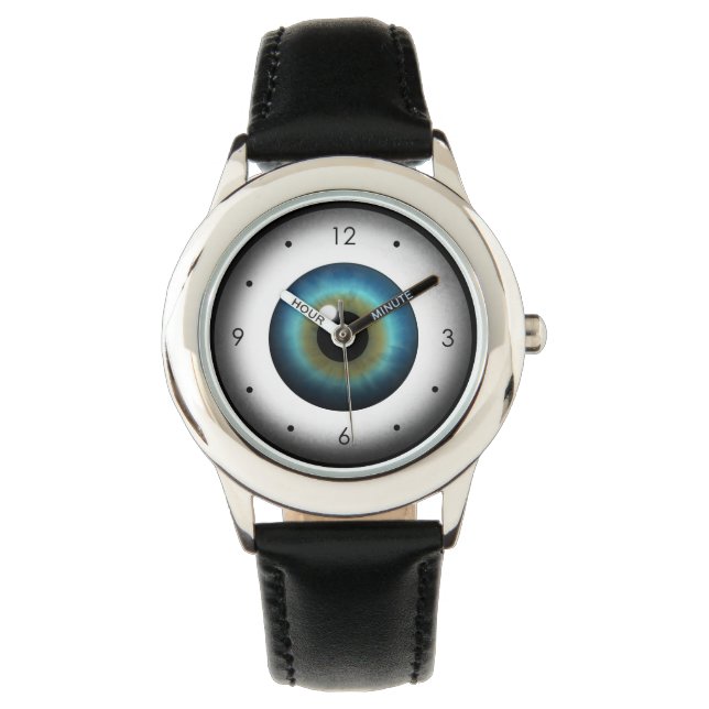 Montre Cool Freaky Weird Blue Eye Eyeball Wrist Watch (devant)