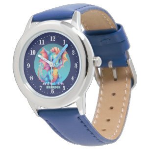 Montre cool garçons dragon amoureux ajouter nom