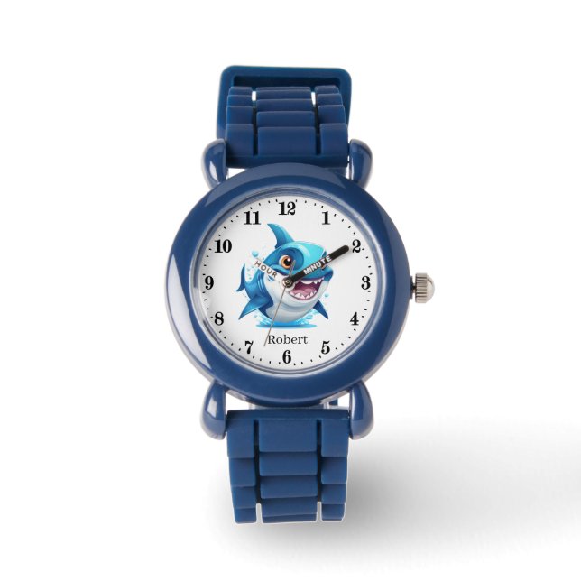 Montre Cool garçons requin ajouter nom (Recto)