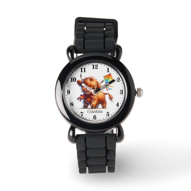 Montre Cool Highland vache ajouter nom (Recto)