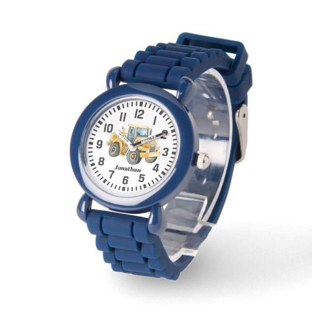 Montre Cool Nom personnalisé Camion de construction (Angle)