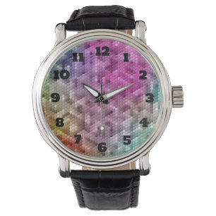 Montre cool Rainbow Color Mosaic