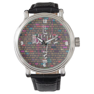 Montre Cool stupéfiant Faith Love Hope graffiti mots
