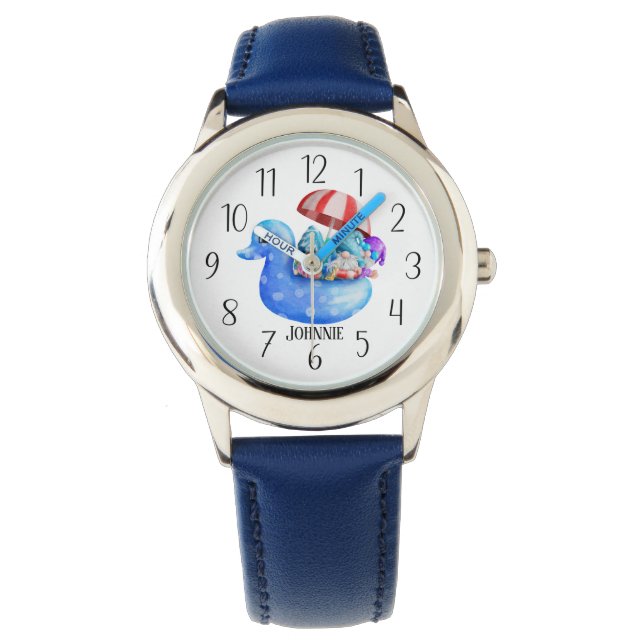 Montre cool Summer unisex gnome ajouter nom enfants (devant)