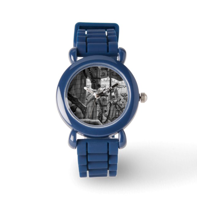 Montre Cool, urbain, photo moderne de chevaux de carrouse (Recto)