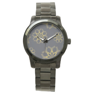 Montre Cool, vert, unique, fleur moderne et tendance abst