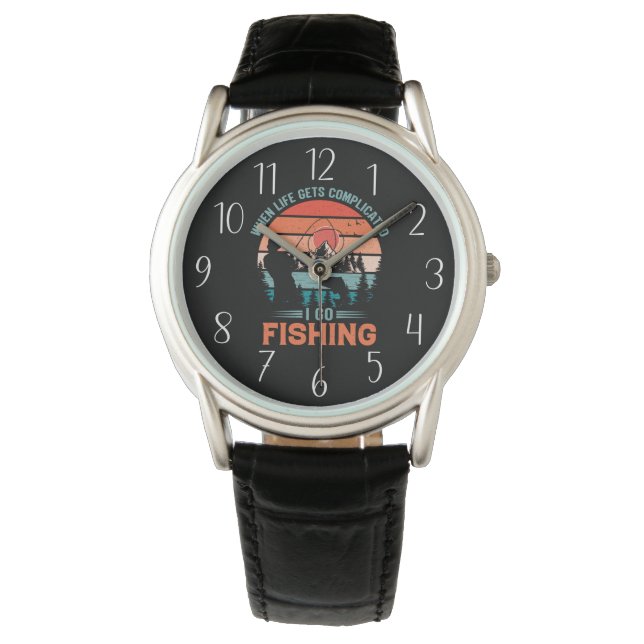 Montre cool vie pêche mot art hommes (devant)