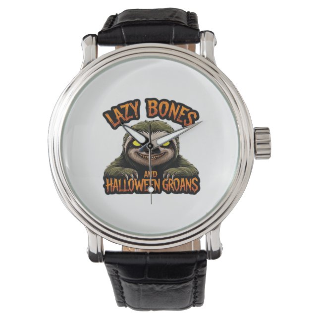 Montre Copie d'os de Lazy et de Groans d'Halloween - S Dé (devant)