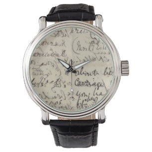 Montre Copie vintage de calligraphie antique de manuscrit