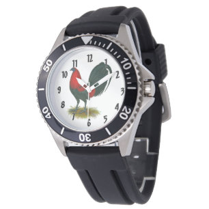 Montre Coq de combat américain : Brun Rouge