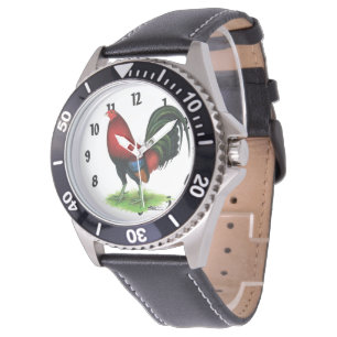 Montre Coq de combat :  Rouge foncé