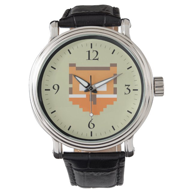 Montre Coque-coque iphone Mate, face de renard pixé (devant)