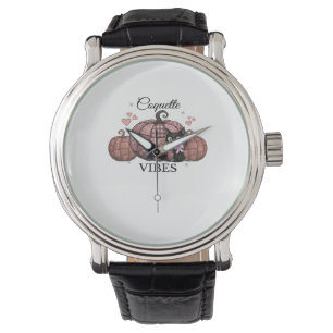 Montre Coquette Citrouille rose Chat classique T-shirt