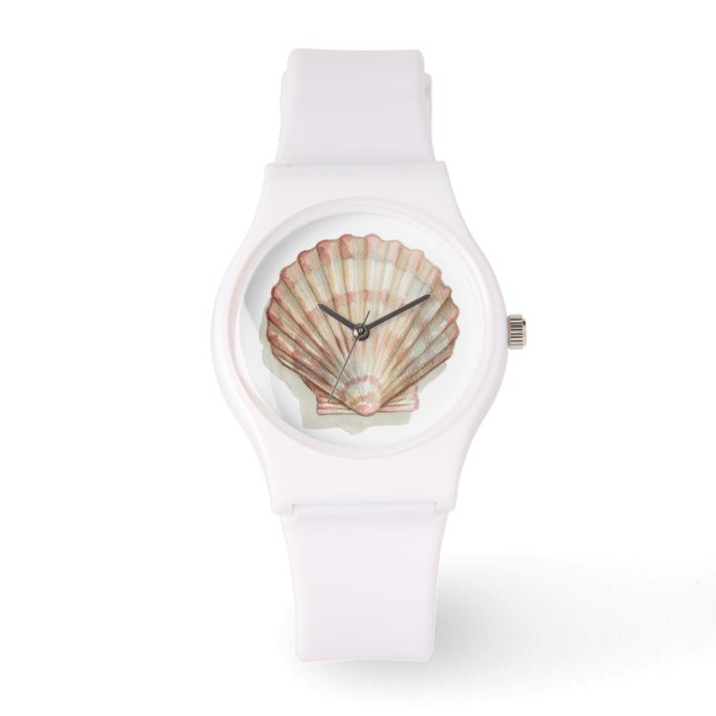 Montre Coquillage rose et crème (Recto)