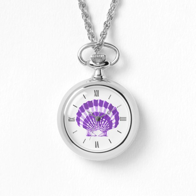 Montre Coquille de pétoncle - violet et blanc (Recto)