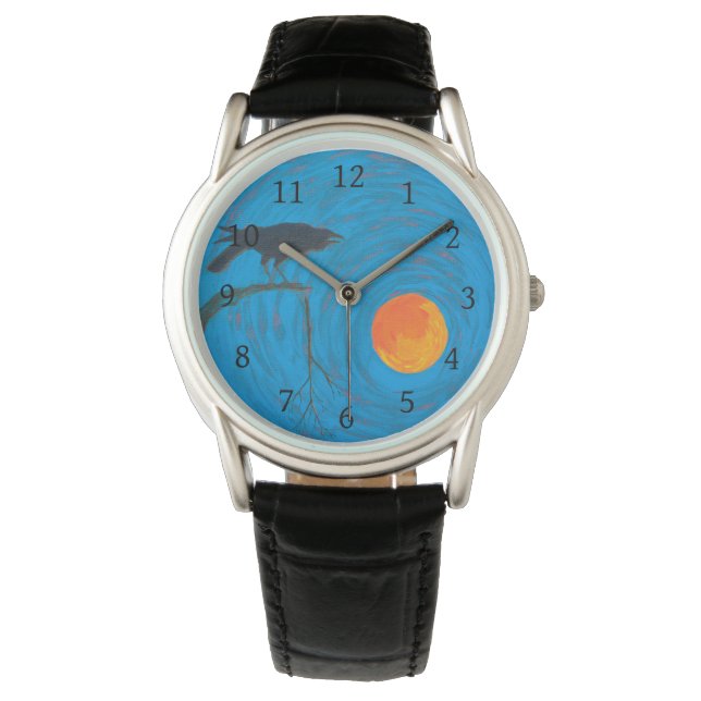 Montre Corbeau et Pleine lune (devant)
