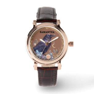 Montre Corbeau Mystique Nom Personnalisé Unisexe