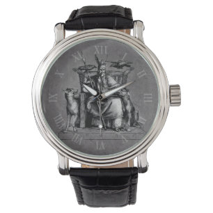 Montre Corbeaux d'Odin Mythologie Viking Valhalla attend
