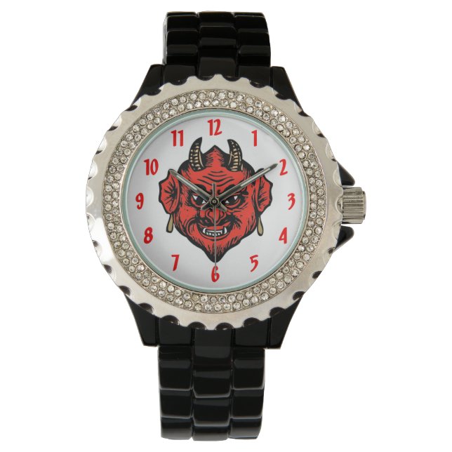 Montre Corne Rouge Satan visage diable (devant)